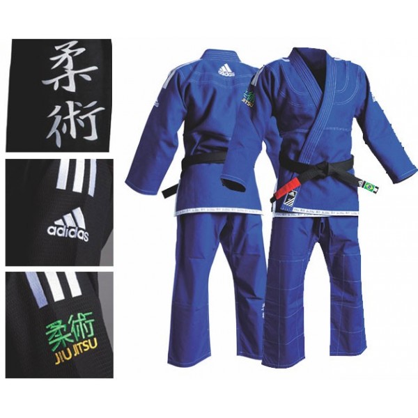 Kimono Jiu-Jitsu Adidas Brésilien JJ450 bleu, blanc ou noir